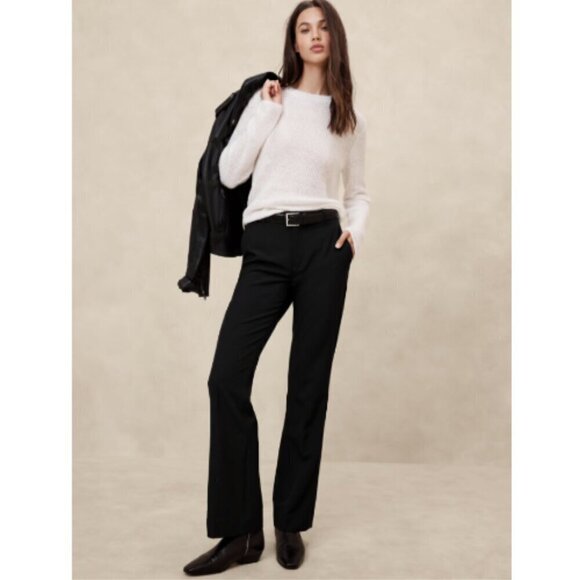 Banana Republic Black Stretch SCULPTED BOOTCUT Pants Size 4 TALL #812666 RT$100 - Picture 1 of 13